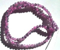 16 inch Strand of 4mm Purple & Grey Crackle Glass Beads